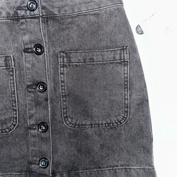Free People Dark Gray Button-Front Midi Skirt we are the people NWT - Picture 5 of 15